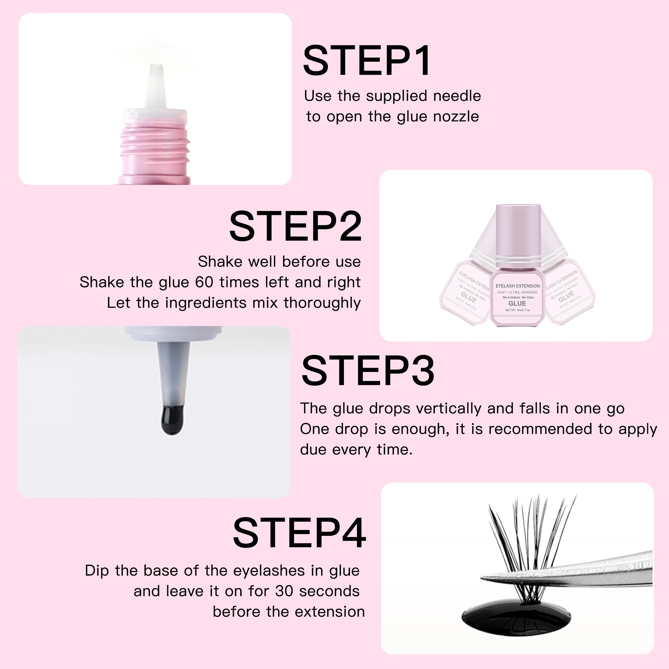 Eyelash Extension Glue 5ml Fast Dry Individual Lashes Glue False eyelash glue Lash Extension makeup tool DIY Cluster Lash Glue -
