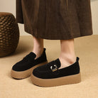 Elevate your style with these platform sole loafers for women. -