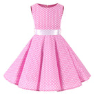 Outfits Party Sleeveless Gown Dress Kid Dots Prints Floral Children Girl Princess Clothes Girls Dresses Straight Dress -