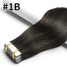 Tape In Human Hair Extensions Natural Straight Hair Extensions 1B Black Brown Blonde 100% Remy Skin Weft Adhesive Glue On -