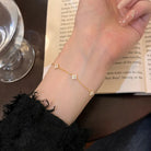 Sterling Silver Crystal Flower Bracelet -