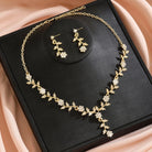 3PC Flower Necklace Earrings Jewelry Set -