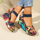 Shoes for Women 2025 New Women Wedge Sandals Retro Ethnic Printing Platform Sandals Ladies Casual Comfortable Outdoor Sandals -