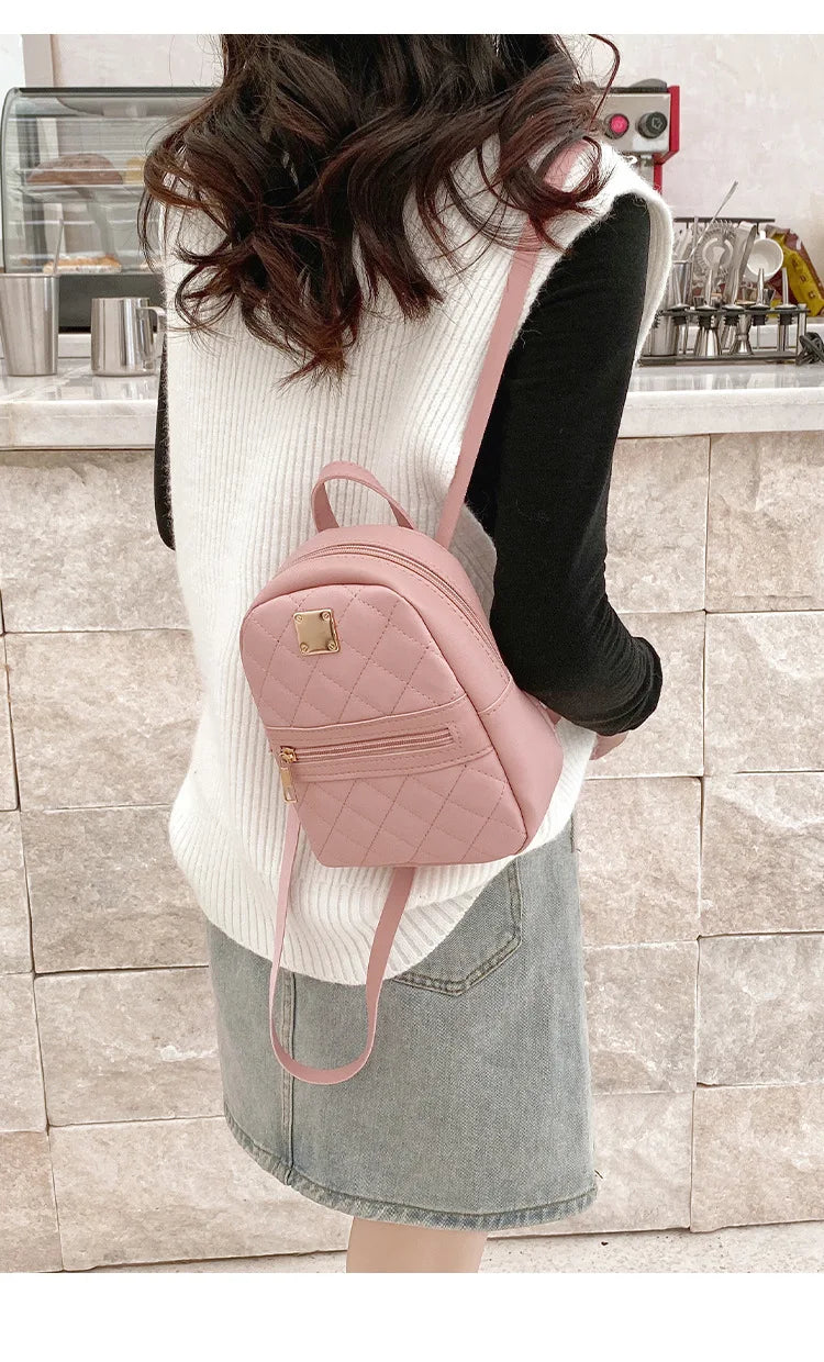 Carry your essentials in style with this fashionable women's bag. Featuring double pockets and embroidered details, this small book bag is perfect for adding a trendy touch to your outfit. -