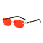 Rimless Sunglasses Rectangle Fashion Popular Women Men Shades Small Square Sun Glasses For Female Male Summer Traveling Oculos -