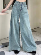 Elevate your style with these chic high-waist wide-leg jeans for women! -