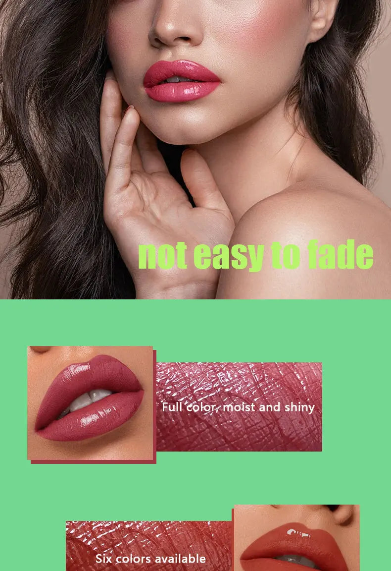 Lip Gloss Waterproof Long-term Moisturizing Non-stick Cup Non-fading Liquid Green Packaging Lip Gloss Cosmetics -