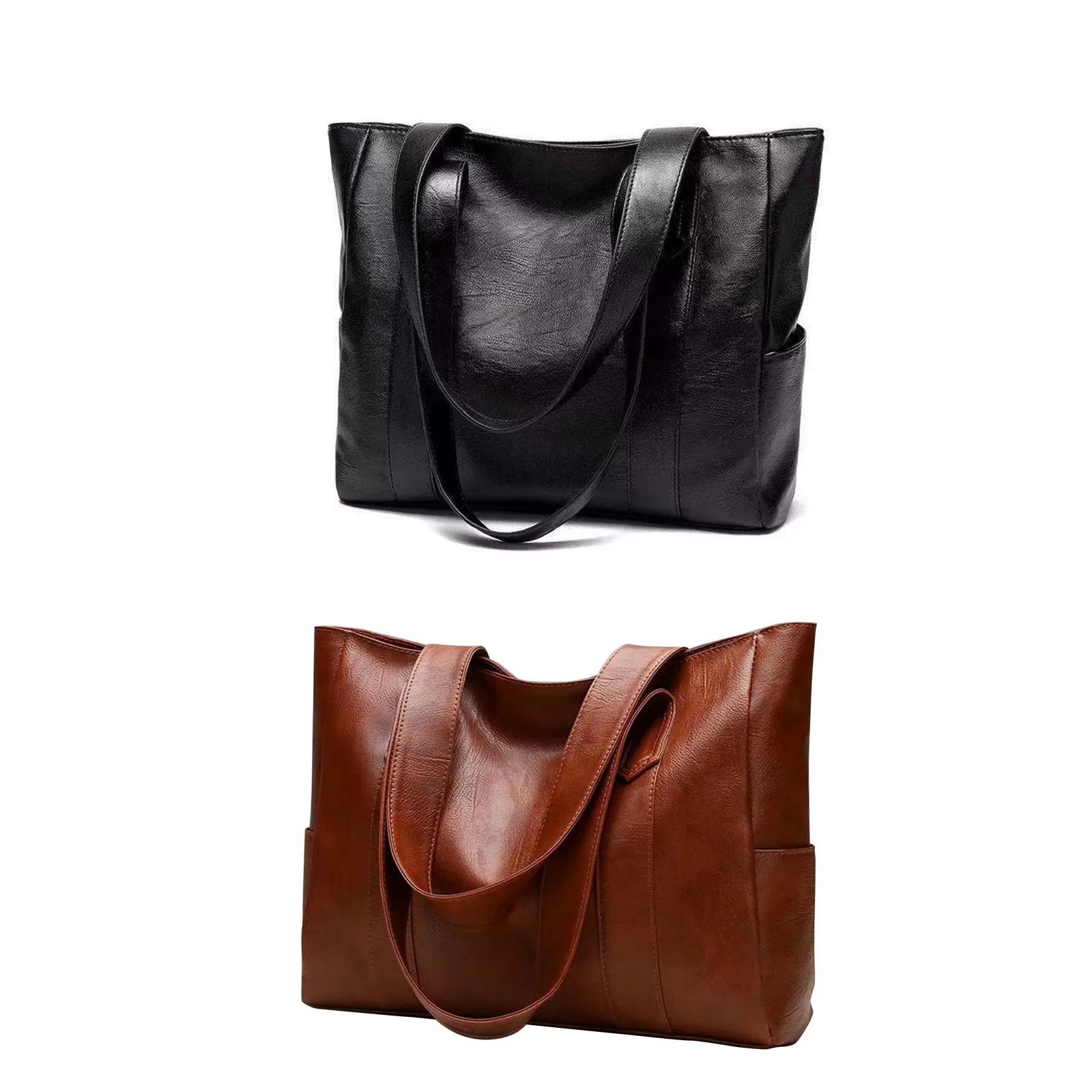 Carry all your essentials in style with this large capacity tote bag designed for women. The single shoulder handbag is crafted from soft leather, providing a chic and versatile accessory for any outfit. -