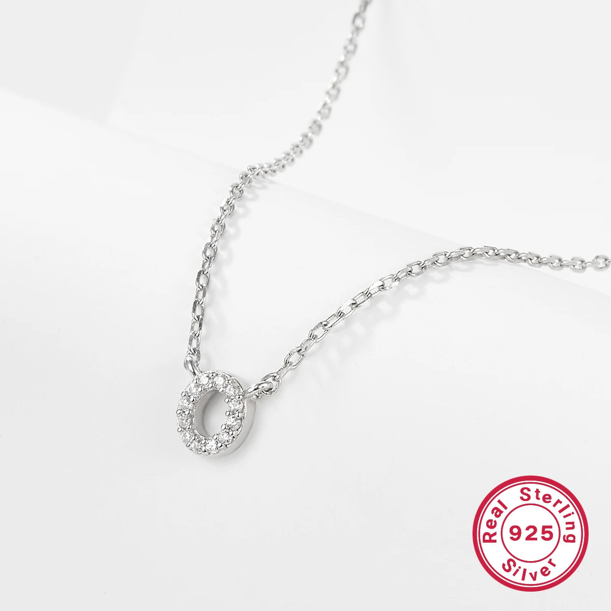 Sterling silver light luxury exquisite letter pendant necklace -