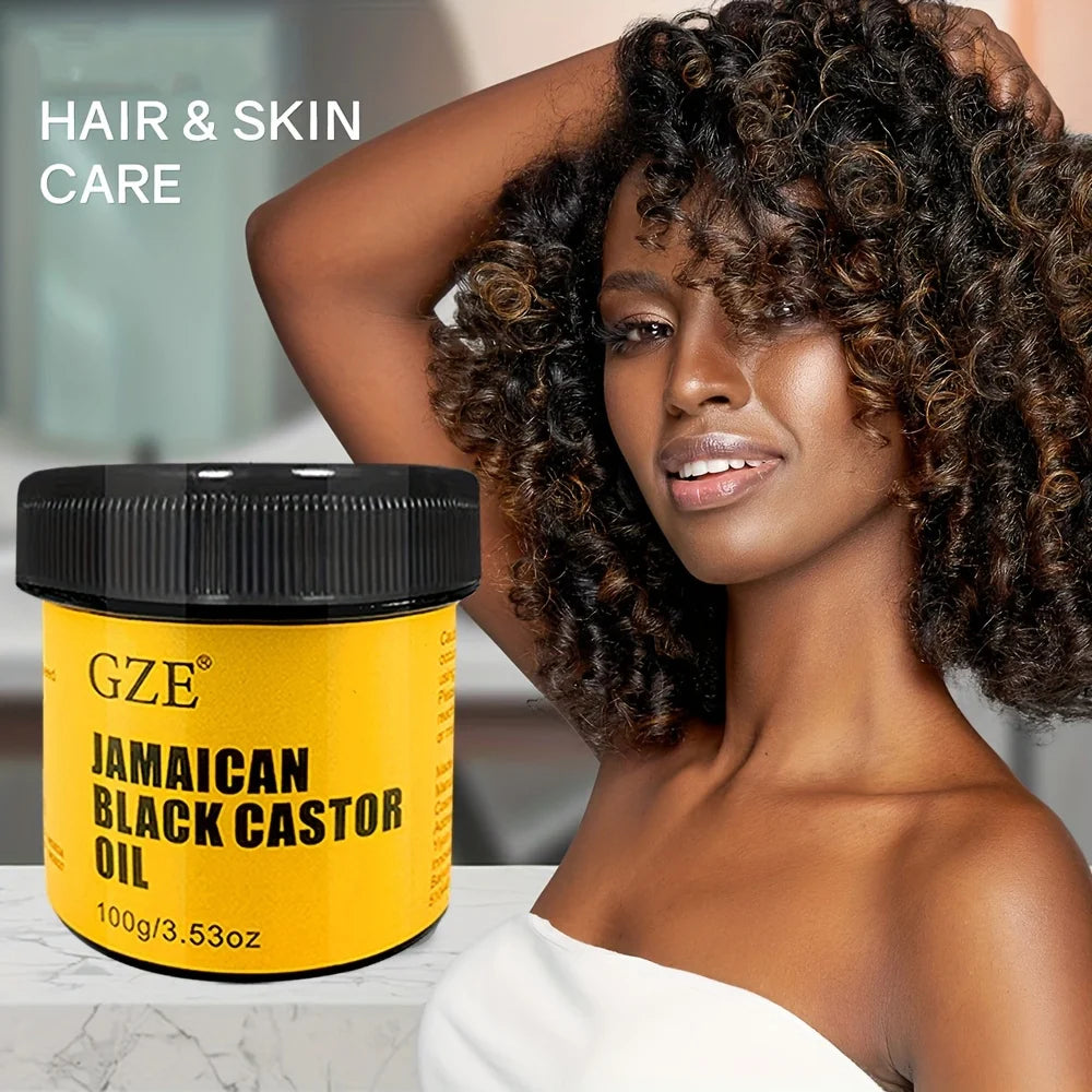 Jam Rock Black Castor Oil Pure Cold-Pressed for Hair Growth, Skin Moisturizing and Scalp Health - Promoting Thick Hair -