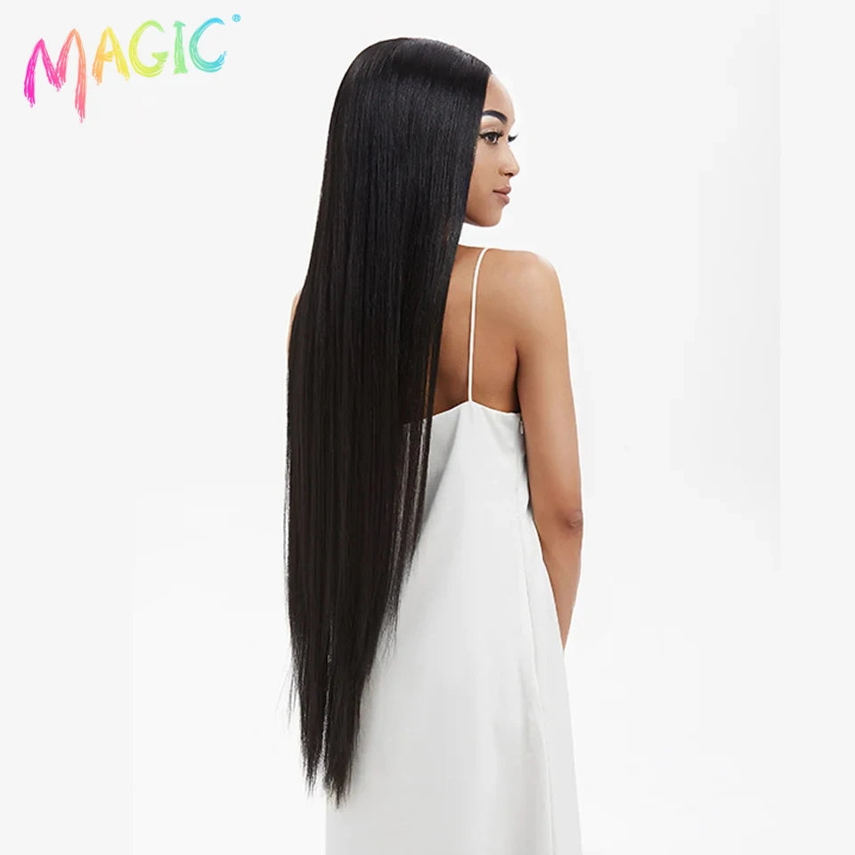 Achieve a magical transformation with this 38-inch ombre blonde lace front wig. Ideal for cosplay, events, or everyday wear, this wig offers a cute and stylish look that is sure to turn heads. -