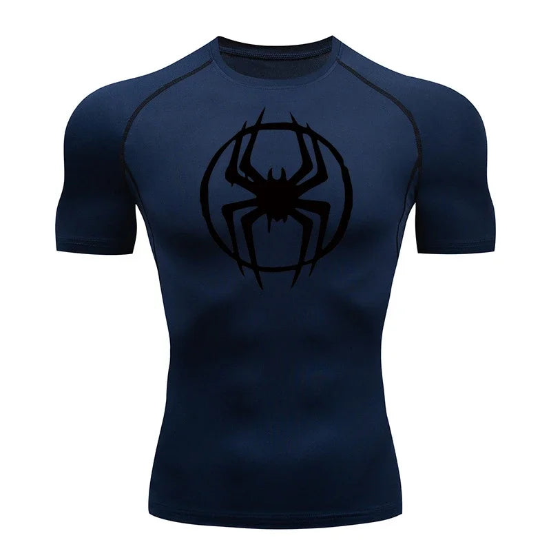 Men's Spider-man pattern compression shirt -