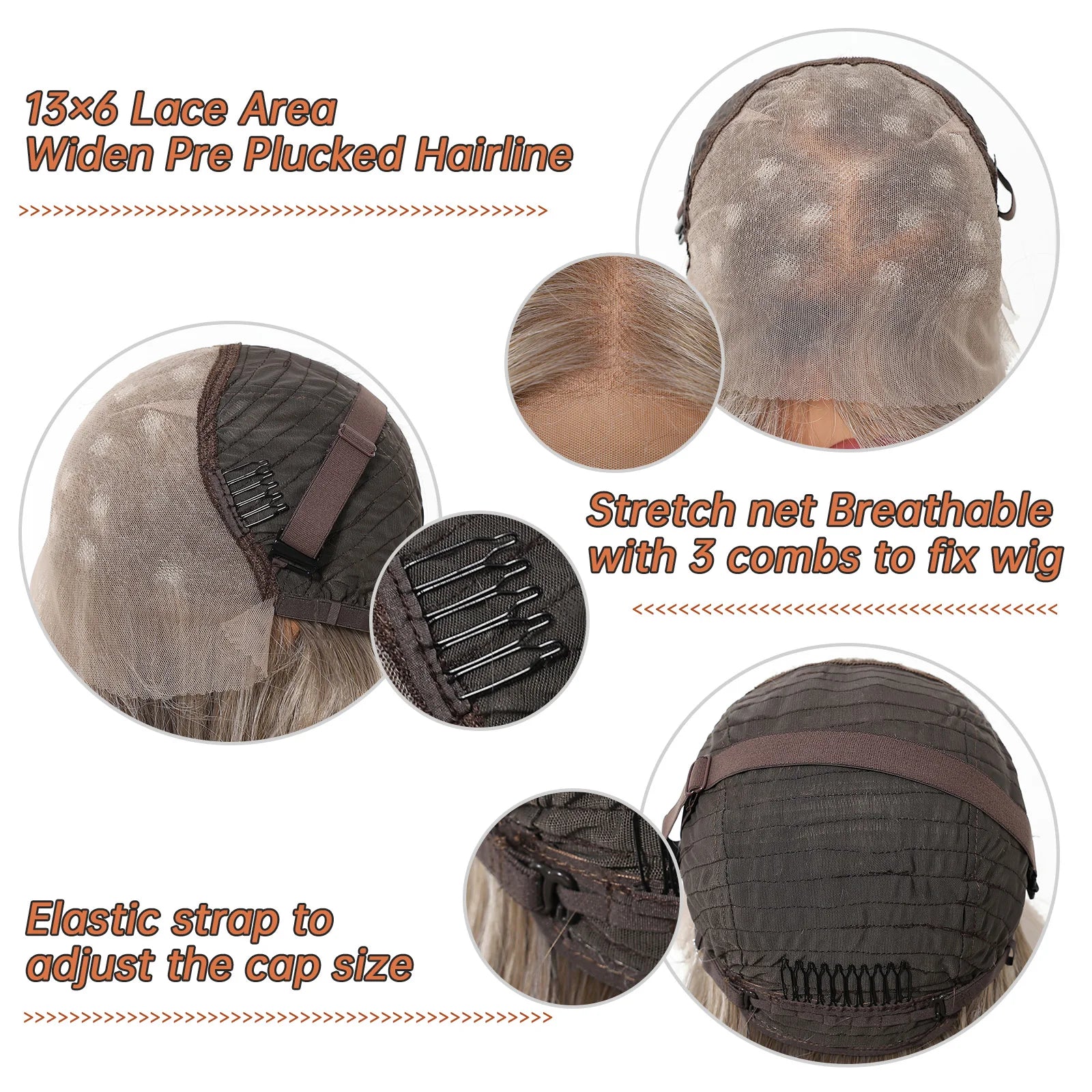 Achieve a stunning look with this 13x6 HD lace front wig in a beautiful blonde and mixed brown color. This high-quality wig provides a natural and flawless appearance, perfect for enhancing your style. -