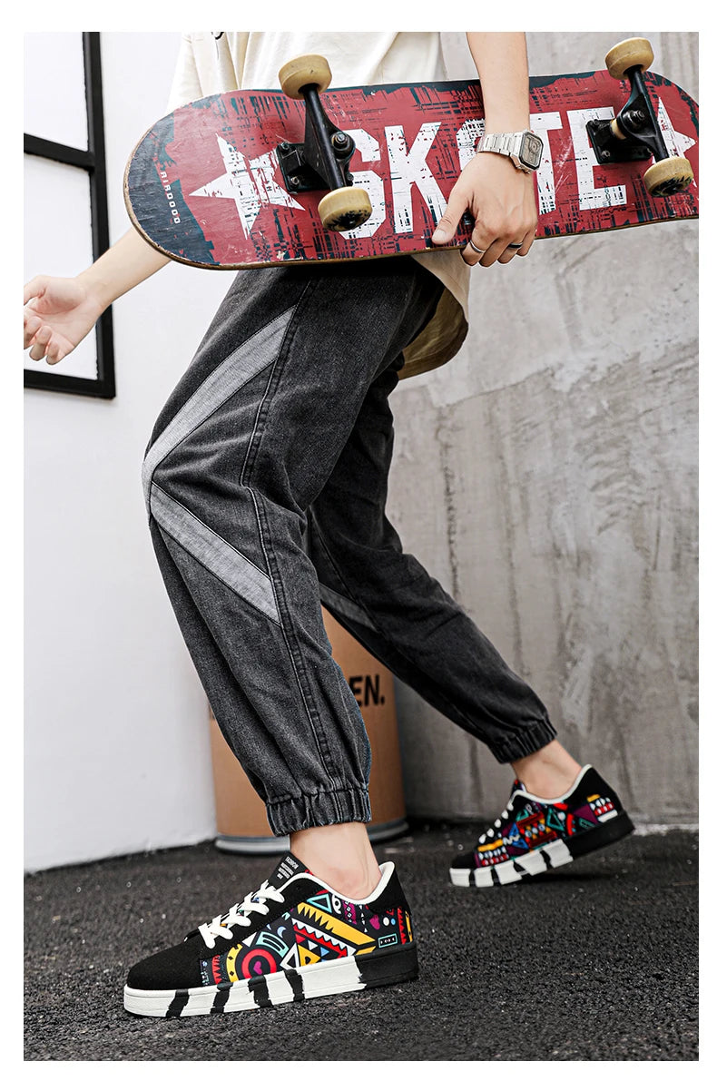 Men Flat Bottomed Shoes Fashion Popular with Colorful Outdoor Sneakers That Comfort Non Slip High-quality Fitness Leisure Shoes -