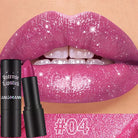 Chocolate Brown Luxurious Metallic Glitter Lipstick Long-Lasting Waterproof Non-Fade Shimmery Pearl Sparkling Lip Gloss Makeup -