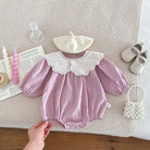 Dress your newborn in adorable style with this fashionable lace baby romper bodysuit—soft, comfy, and perfect for special moments! -