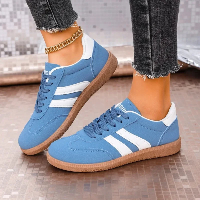 2025 Spring New Lace Up Women's Sports Shoes Plus Size Woman Sneakers Mixed Colors Female Fashion Versatile Flat Casual Sneaker -