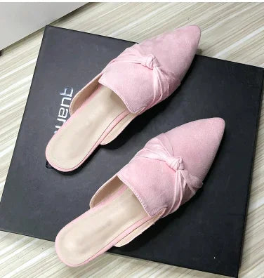 Female Simple Sewing Plain Shoes Outdoor Pointy Toe Slides Camel Blue Soft Sole Wide Fitting 48-33 2022 New Arrivals De Mujer -