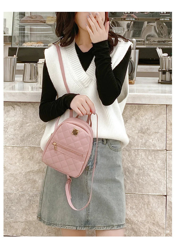 Carry your essentials in style with this fashionable women's bag. Featuring double pockets and embroidered details, this small book bag is perfect for adding a trendy touch to your outfit. -