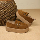 Elevate your style with these platform sole loafers for women. -