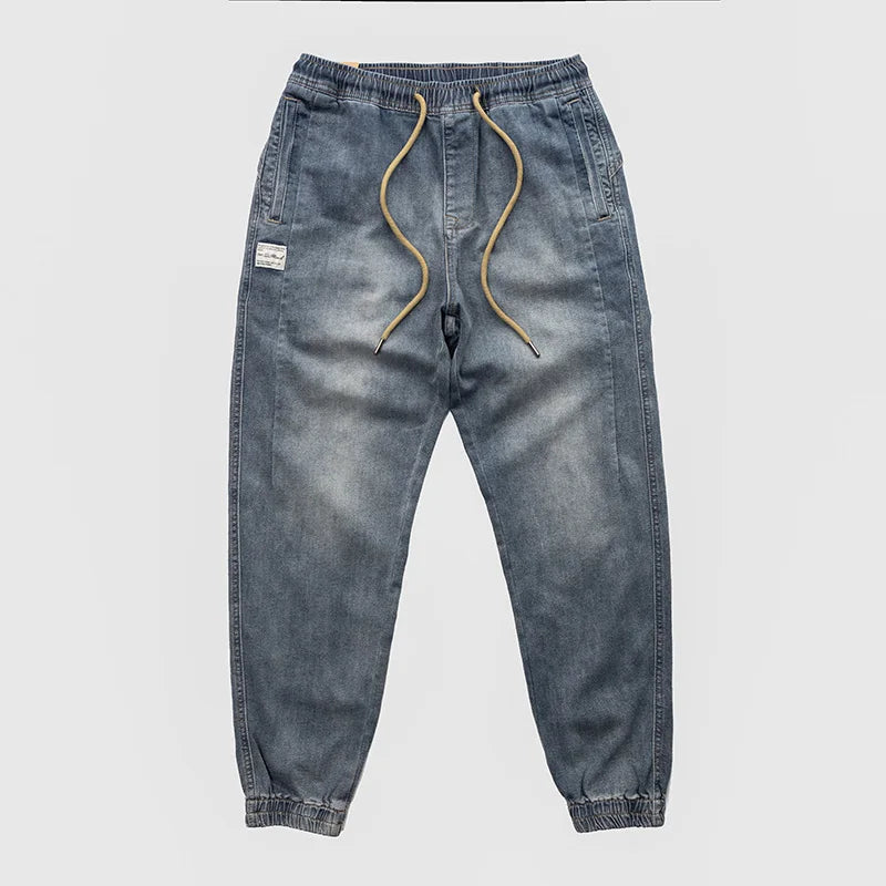 Classic Washed Blue Denim Jeans for Men -
