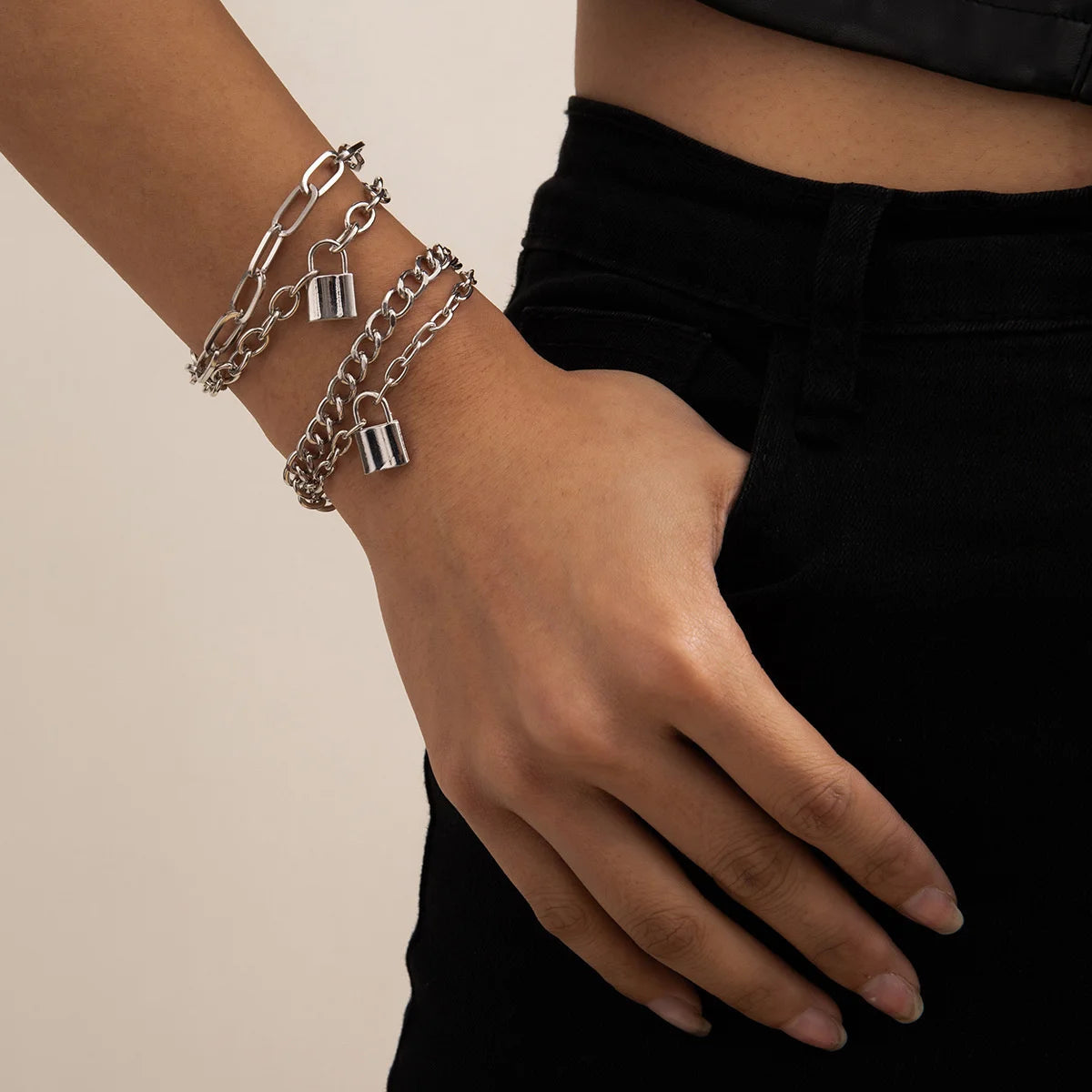 4pcs Cuban Chain Bracelets -