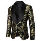 Gold and black patterned blazer