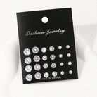 12 Pairs Of Luxurious, Simple, Shiny, And Caring Zirconia Decorative Earrings -