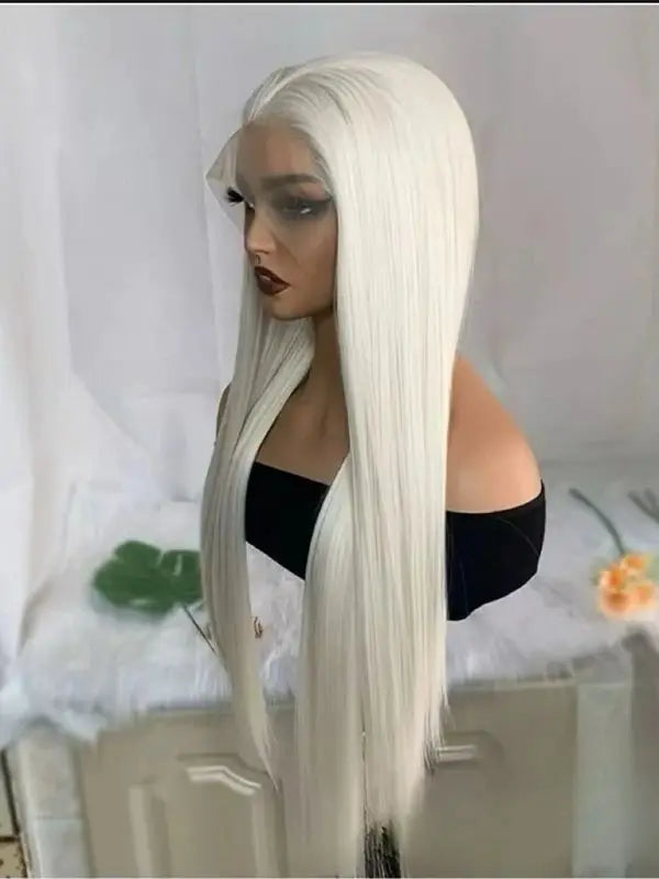 White Lace Front Wig for WomenGlueless Natural Hairline -