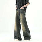 Men Denim Pants Blue Washed Male Jeans -