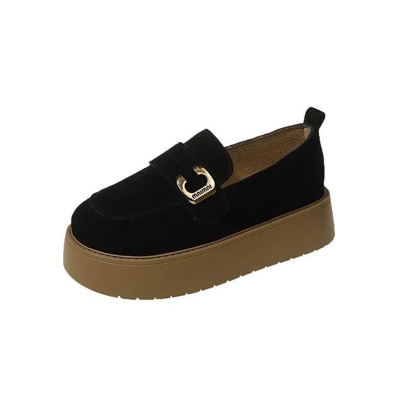 Elevate your style with these platform sole loafers for women. -
