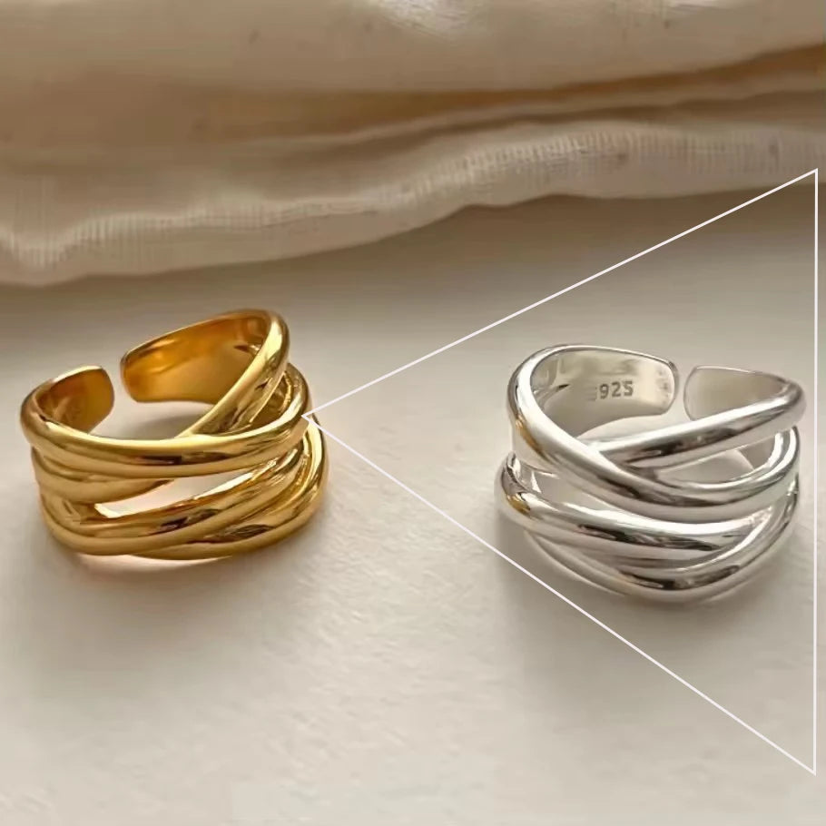 Sterling Silver Hollow Out Rings -