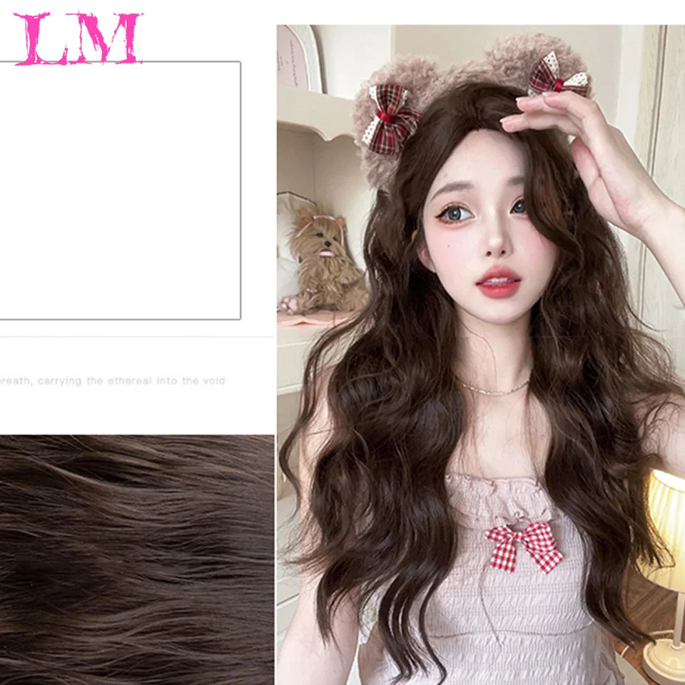 Elevate your style with this 38-inch long ombre brown, red, and blonde highlight straight lace front wig. Perfect for a chic and trendy look, this wig offers versatility and glamour for various occasions. -