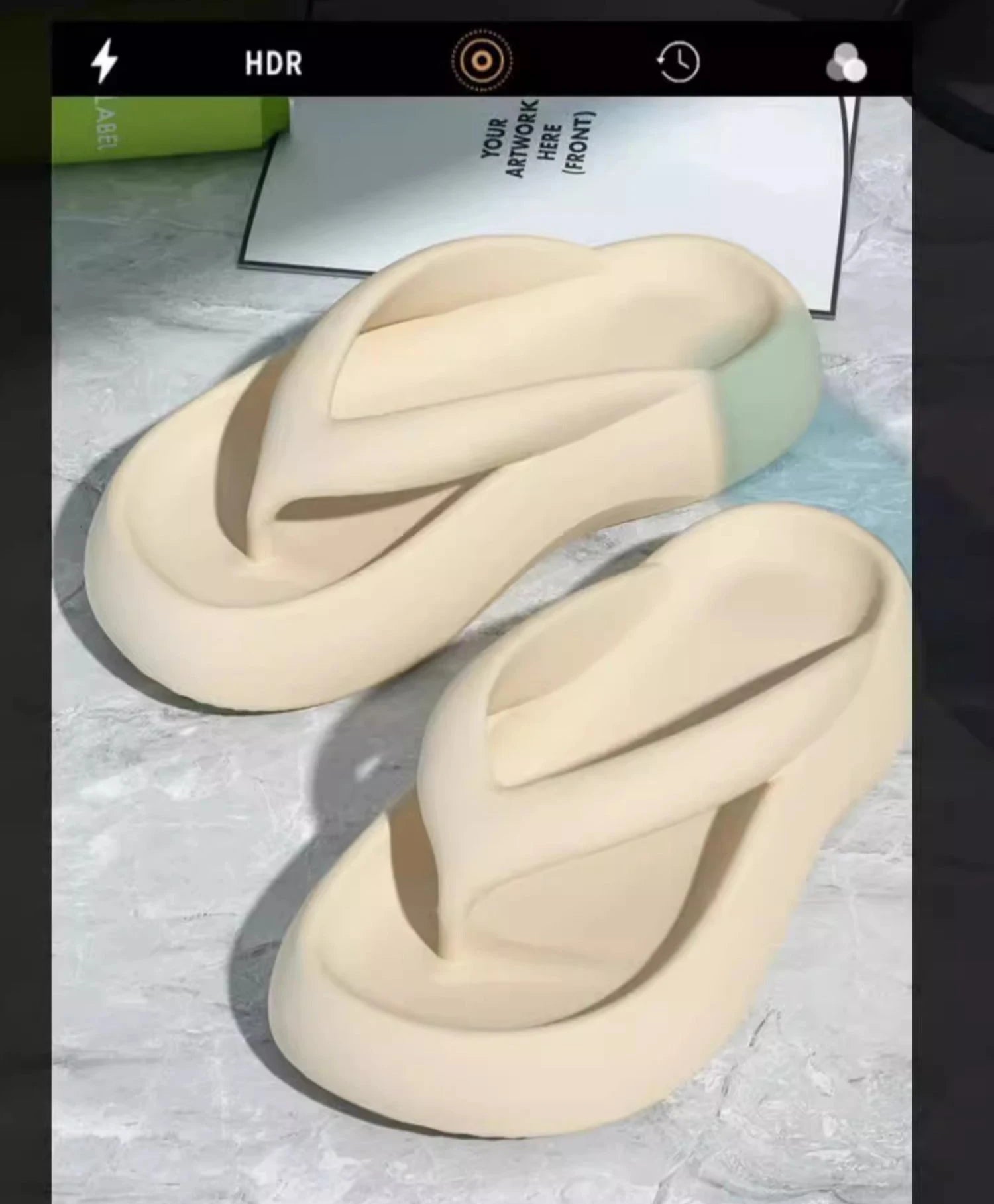 Thick soled flip flops with increased height 2024 new beach women's summer walking slippers -