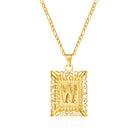 Stainless Steel Initial Letter Necklace For Women & Men -