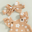 Keep your baby girl stylish and comfortable with this casual floral print suspender jumpsuit set—perfect for infants and newborns 0-18M! -