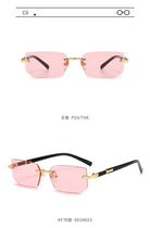 Rimless Sunglasses Rectangle Fashion Popular Women Men Shades Small Square Sun Glasses For Female Male Summer Traveling Oculos -