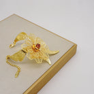 Flower Necklace Bracelet Earrings Ring Set -