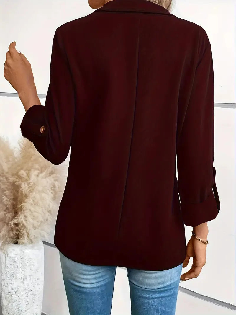 Step out in style with this sleek women's single-button blazer—classic elegance for any occasion! -