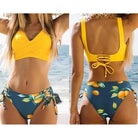 Women's Bikini Swimsuit Front Cross Lace Up Two Piece Bathing Suit -