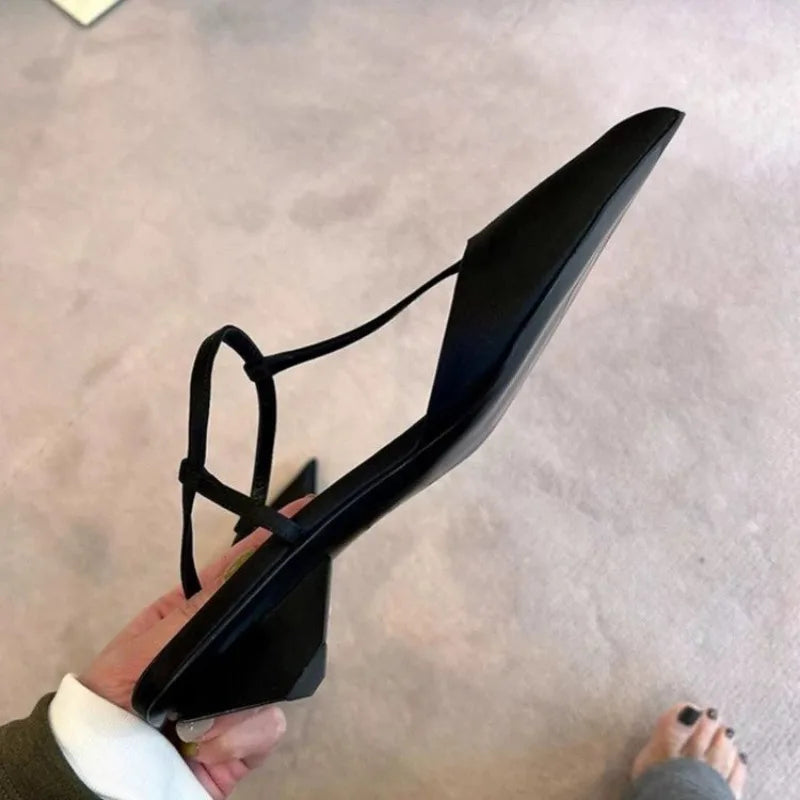 Brand Shoes for Women Sexy Pointed Toe Women's Sandals Comfortable Low Heel Trendy Sandal Simple Versatile Large Size Pumps -