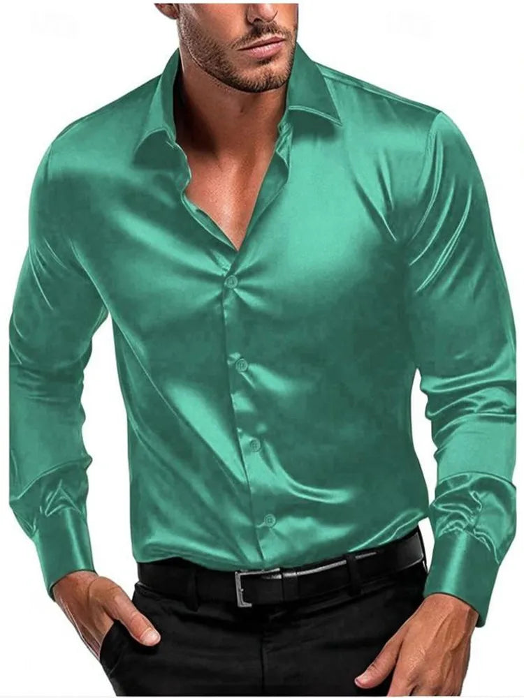 Men's Satin Silk Shirts -