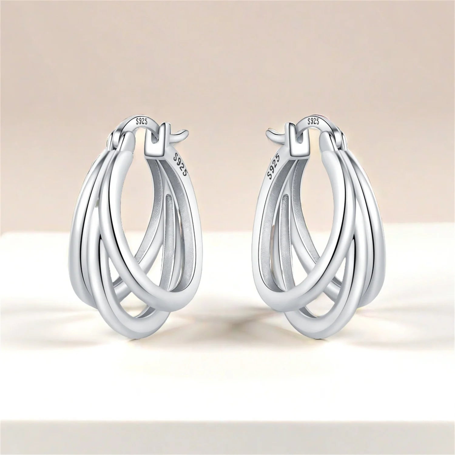 Sterling Silver Exquisite Multi-layer Ear Ring -