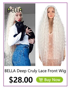 Make a bold statement with this 30-inch synthetic lace front wig featuring deep wave curly blonde hair with pink accents—perfect for cosplay and standout style! -