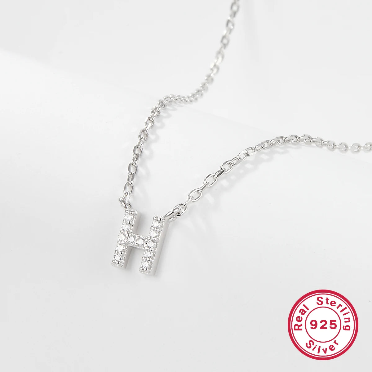 Sterling silver light luxury exquisite letter pendant necklace -