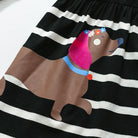Kids Clothes Children's Clothing Baby Girls 2025 Autumn Spring Cotton Long Sleeves Striped Cartoon Dogs Dresses -