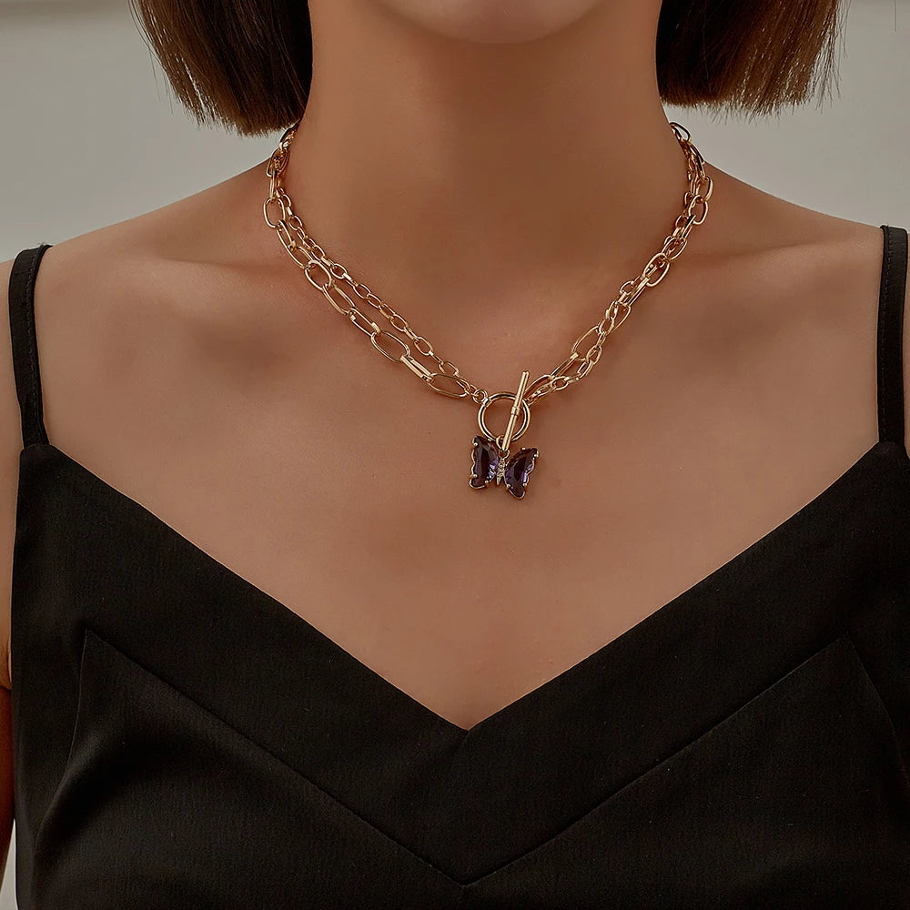 Multilayer Vintage Butterfly Necklace For Women -
