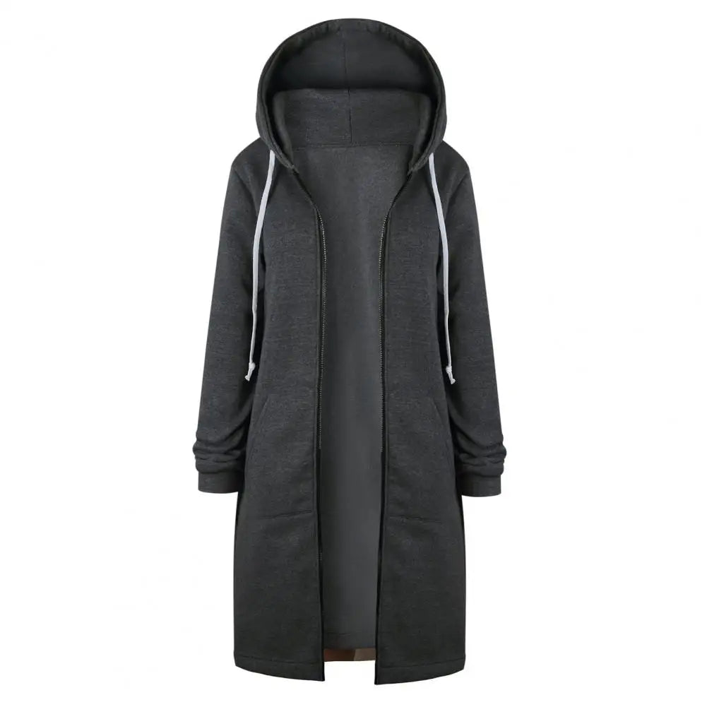 Plush Hooded Drawstring Women Jacket -