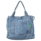 Elevate your casual look with this denim shoulder bag for women. Featuring a large design and zipper closure, this bag is perfect for shopping and everyday use, adding a touch of style to your outfit. -