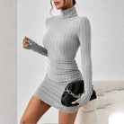 Turtleneck Long Sleeves Dress -